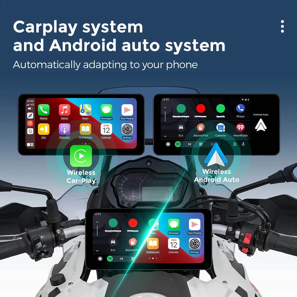Ottocast Ottoscreen C5 Ultra Carplay и Android Auto для мотоцикла